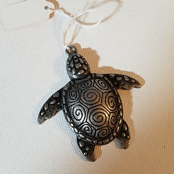 Felt's Fun Finds Jewelry - Turtle Antique Silver 2" Charm